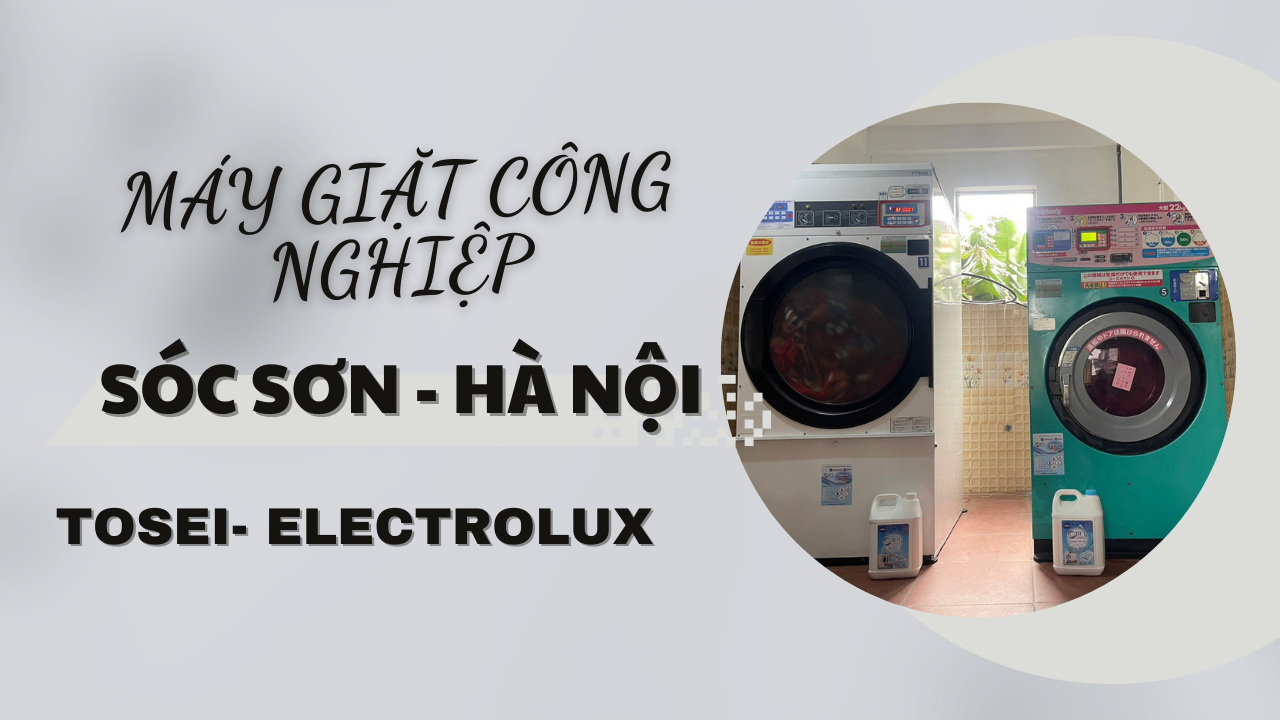 Máy giặt công nghiệp cũ nhật bãi tại Xuân Thu - Sóc Sơn