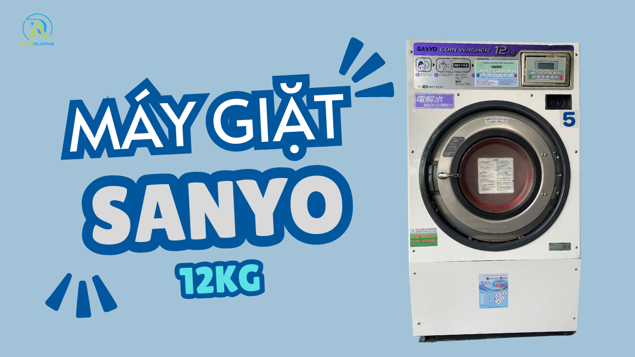 Máy giặt công nghiệp Sanyo 12KG – Bảo bối nhỏ mà có võ